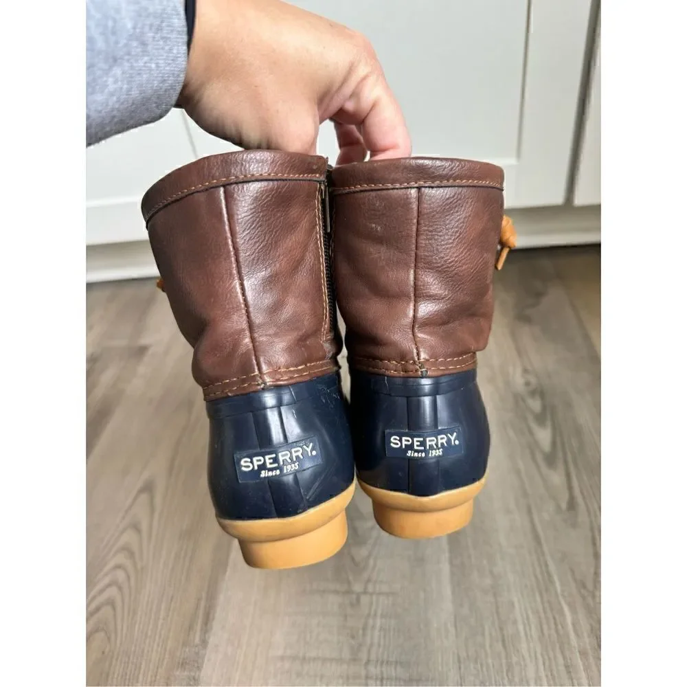 Sperry Top-Sider Girls Style STS91175 Duck Boots Saltwater - Brown Size US 4M